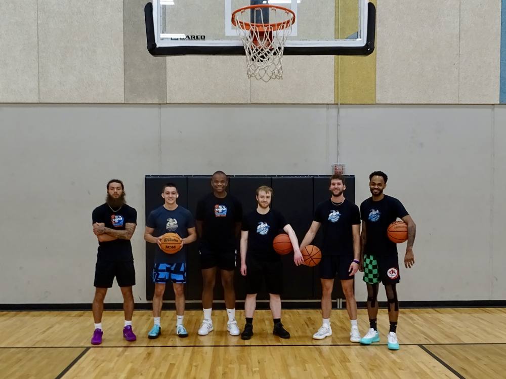 Dylan Haugen with members of the Minnesota Dunk Squad